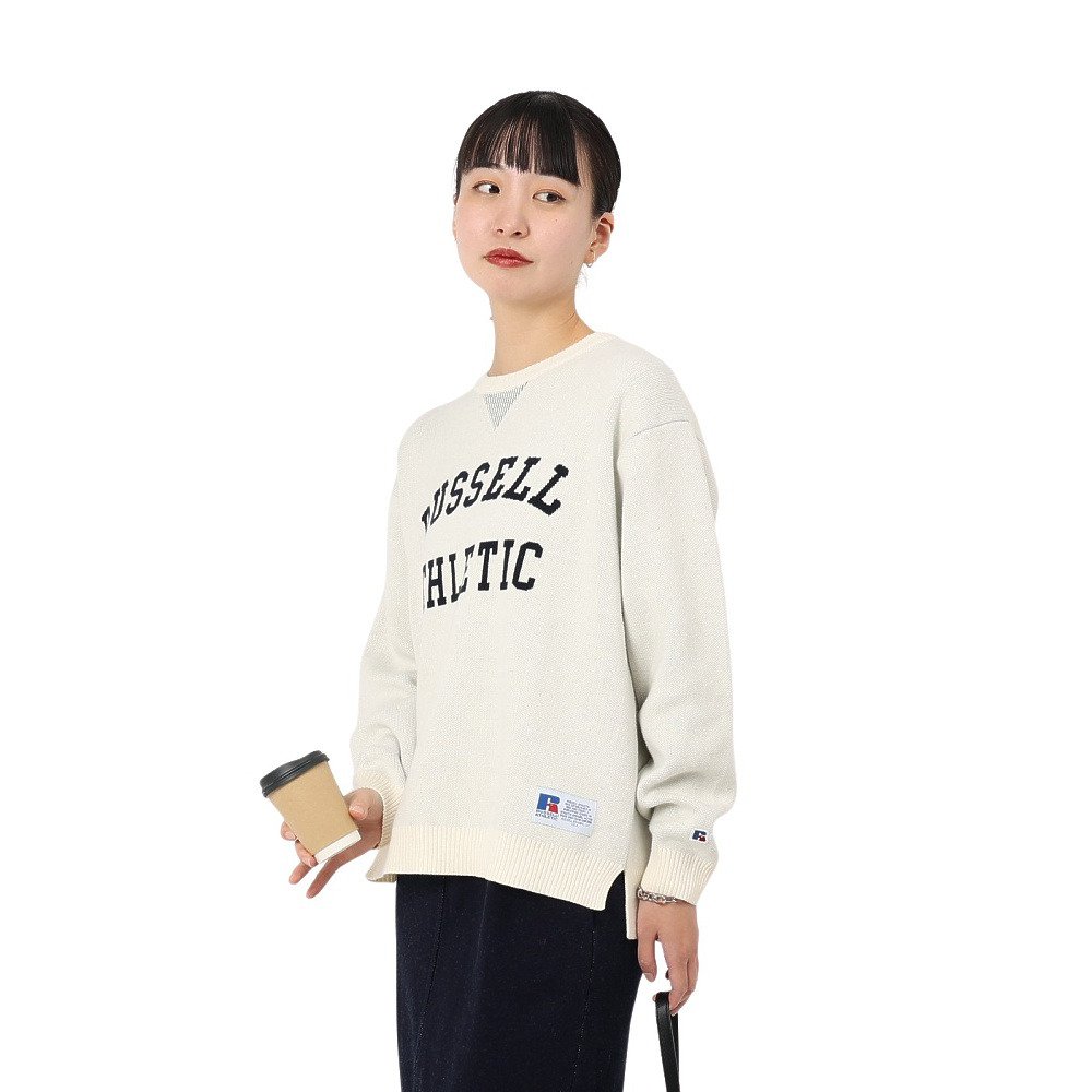 ラッセル（RUSSELL）（レディース）カレッジロゴ ニット RBL25F0004 IVR
