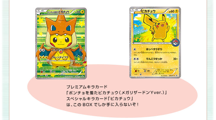 スペシャルBOX メガリザードンXのポンチョを着たピカチュウ メガ