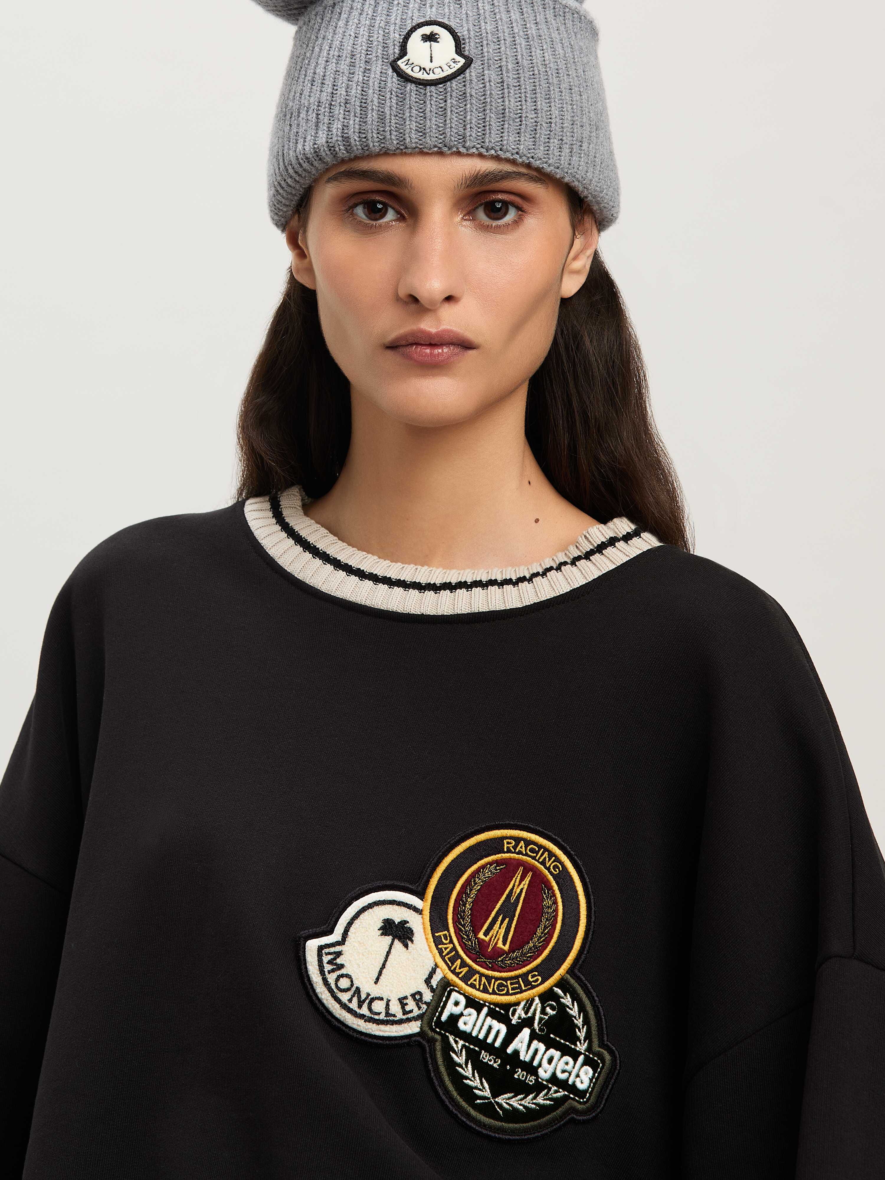 PAXMONCLER_SWEATSHIRT in BLACK - WHITE | Palm Angels®