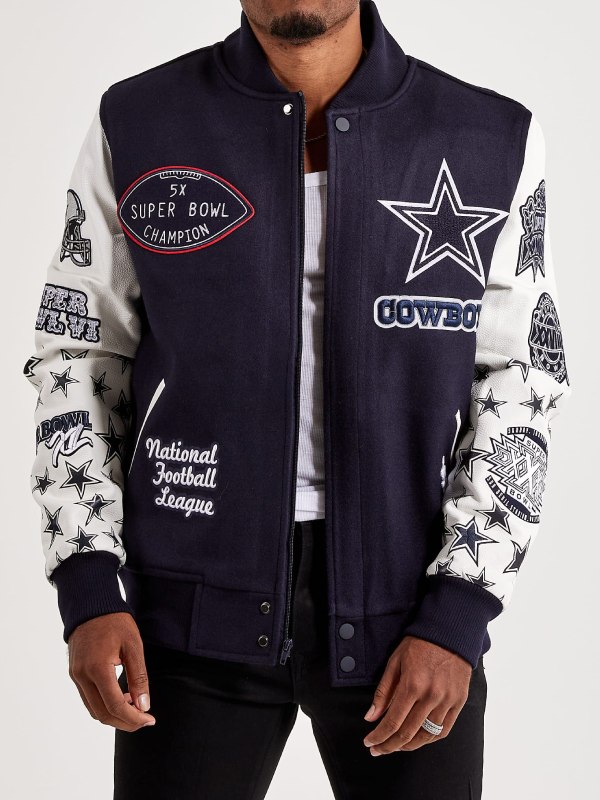 Super Bowl Champs Cowboys Jacket | Cowboys SB Mash Up Varsity Jacket