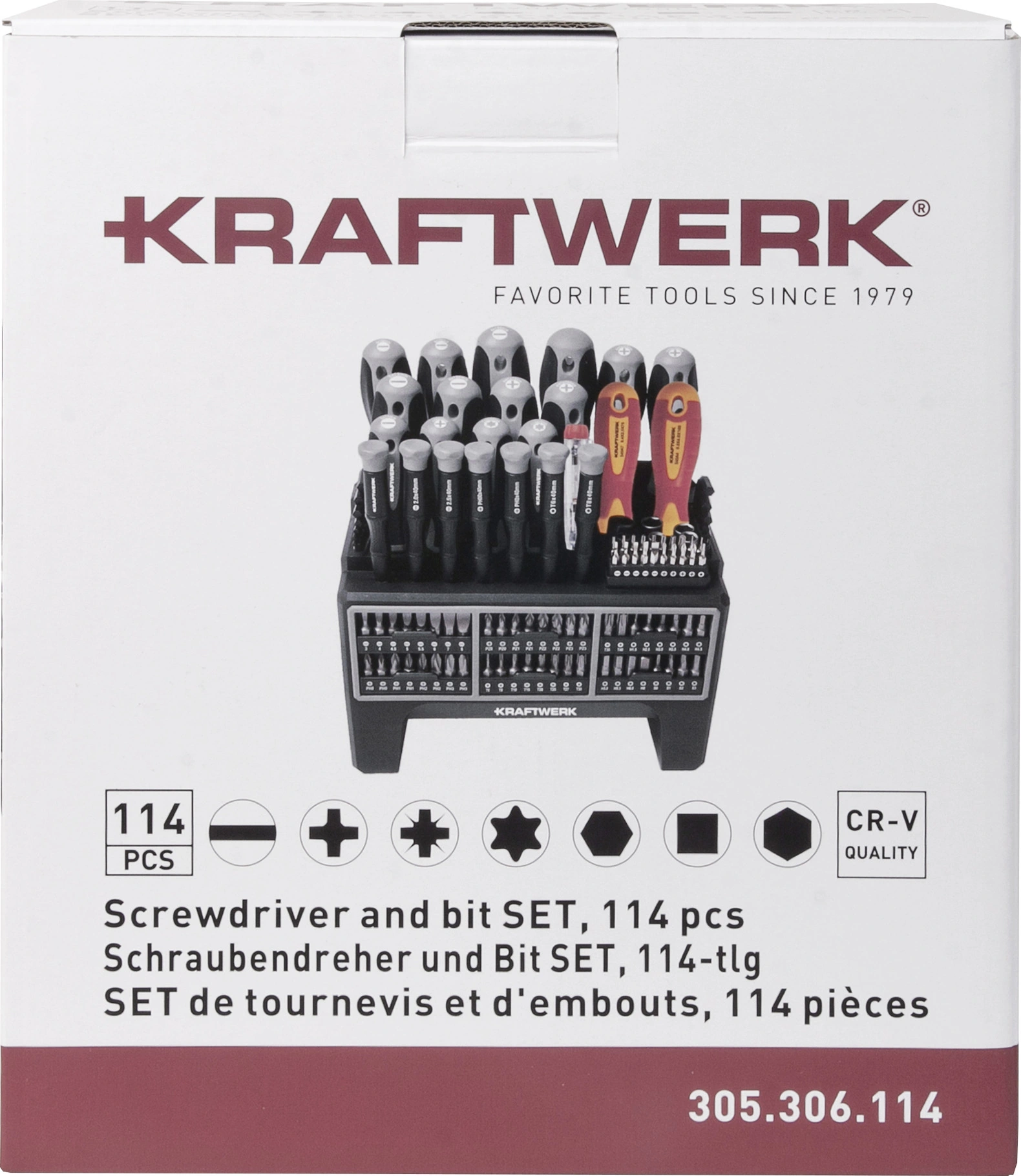 Screwdriver and bit set, 114 pieces - parts-center ag