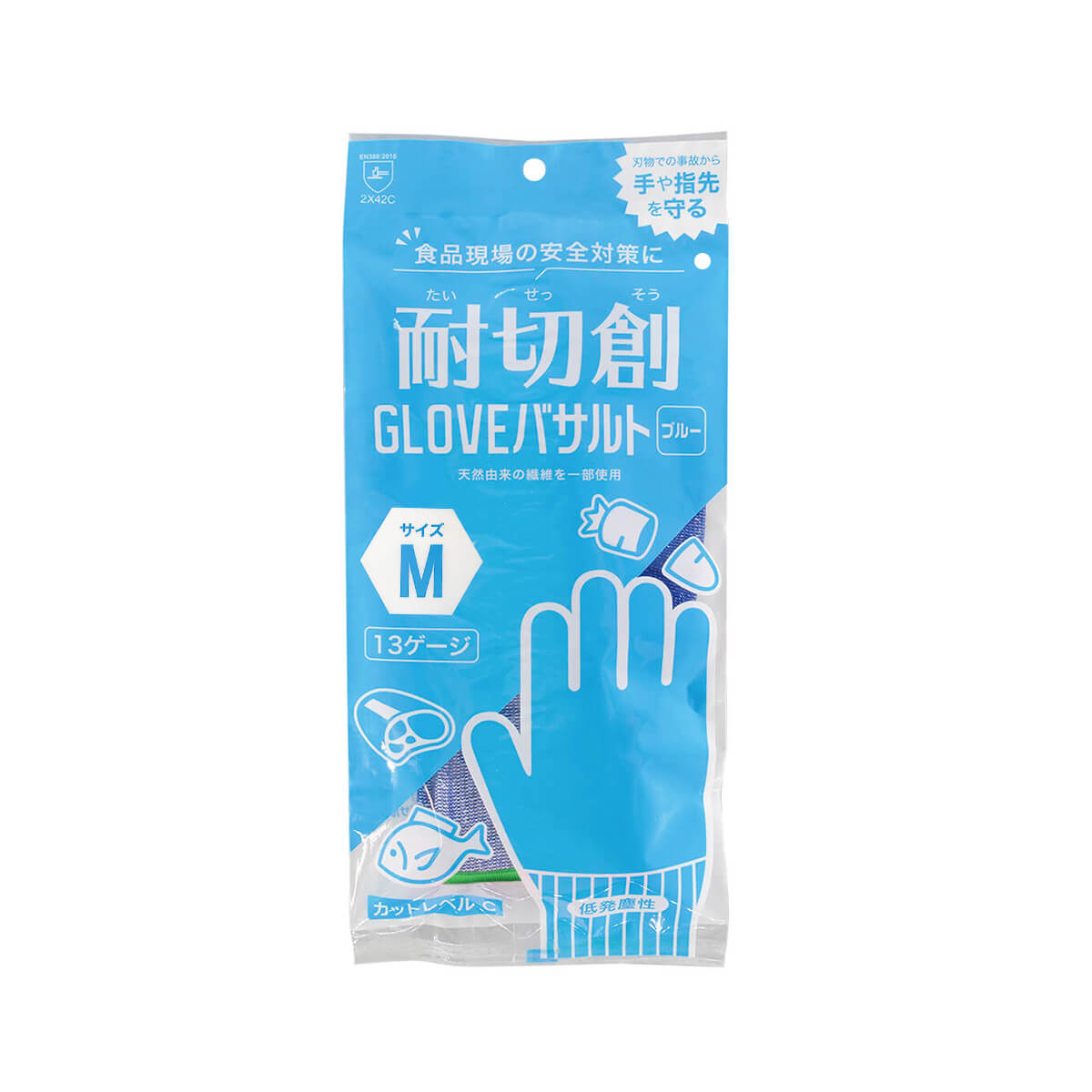 耐切創GLOVEバサルト ブルー L 1双