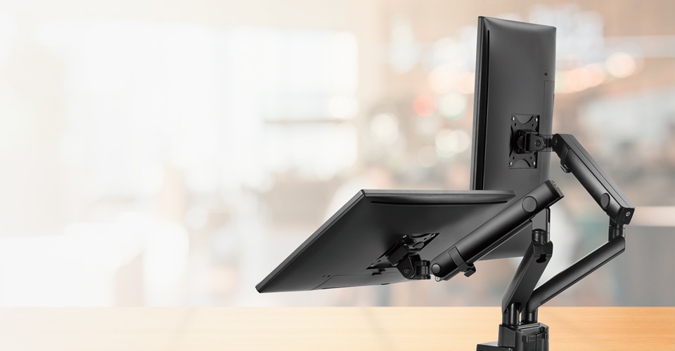 SILVER STONE ARM25 デュアルモニターアーム ブラック ARM25