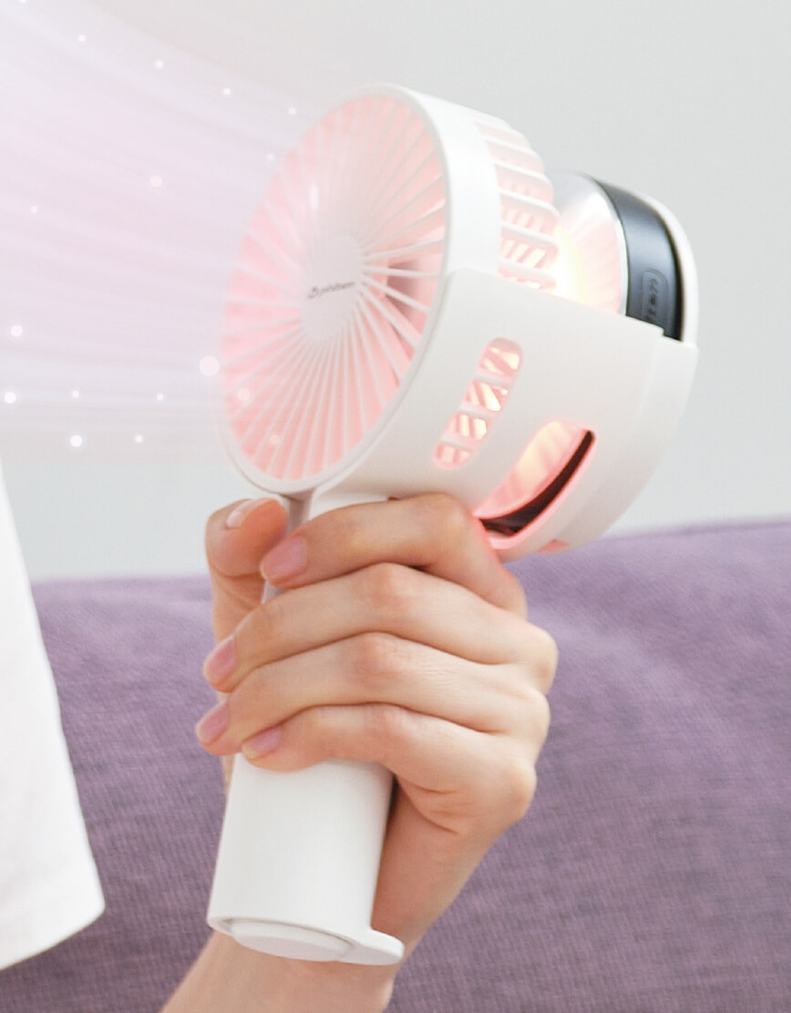 いつでもどこでも癒しの光と涼風を｜【健光浴ハンディファン
