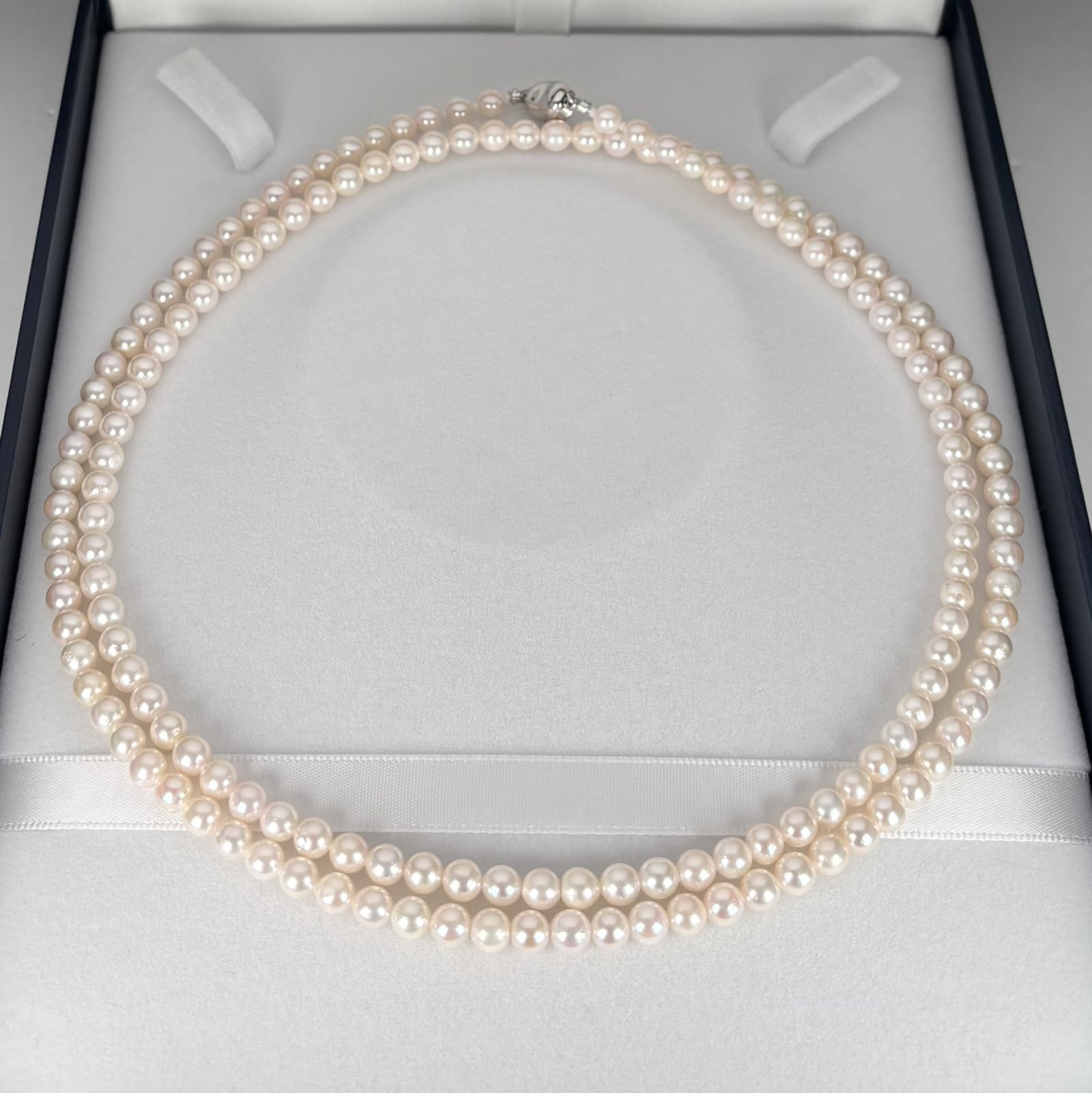 アコヤ真珠 ベビーパールロングネックレス 5-5.5mm ラウンド ホワイト