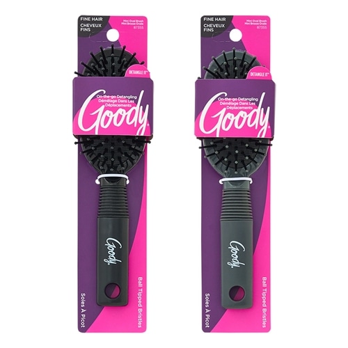 goody ミニオーバルブラシ ブラック/グレー(ヘアブラシ): 通常| プラザ