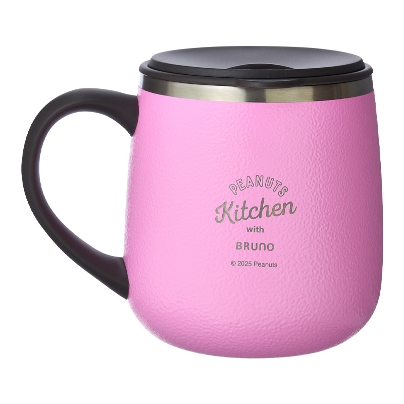 スヌーピー PEANUTS 蓋つきステンレスマグ SHORT ピンク(ピンク): 通常