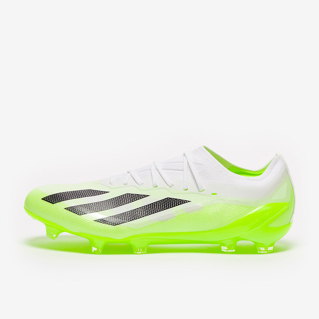 adidas X Crazyfast.1 FG - White/Core Black/Lucid Lemon - Mens Boots
