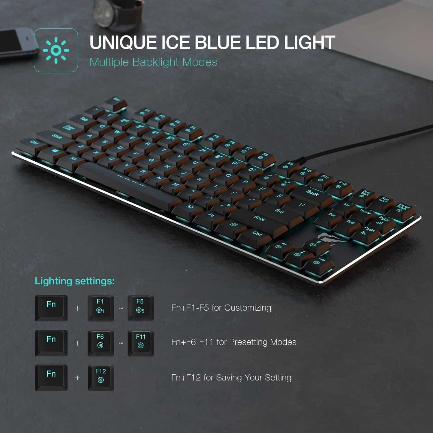 Low Profile Mechanical Keyboard - HAVIT HV-KB390L - 87-Key - LED