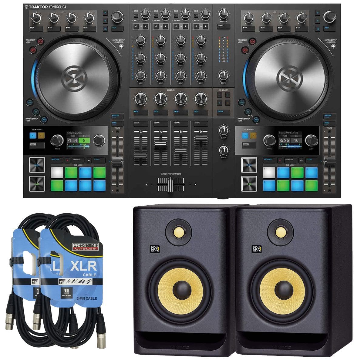 Native Instruments TRAKTOR KONTROL S4 MK3 – KRK RP5G4 Pair Monitor