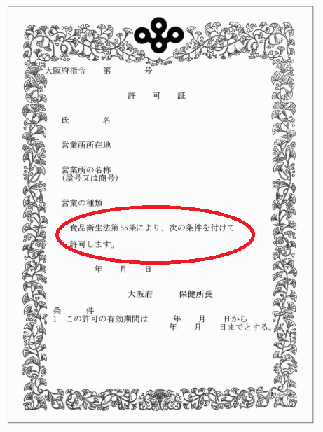 希少 琉球政府 営業許可証 紙製 1971年 石川保健所 食品衛生法 沖縄