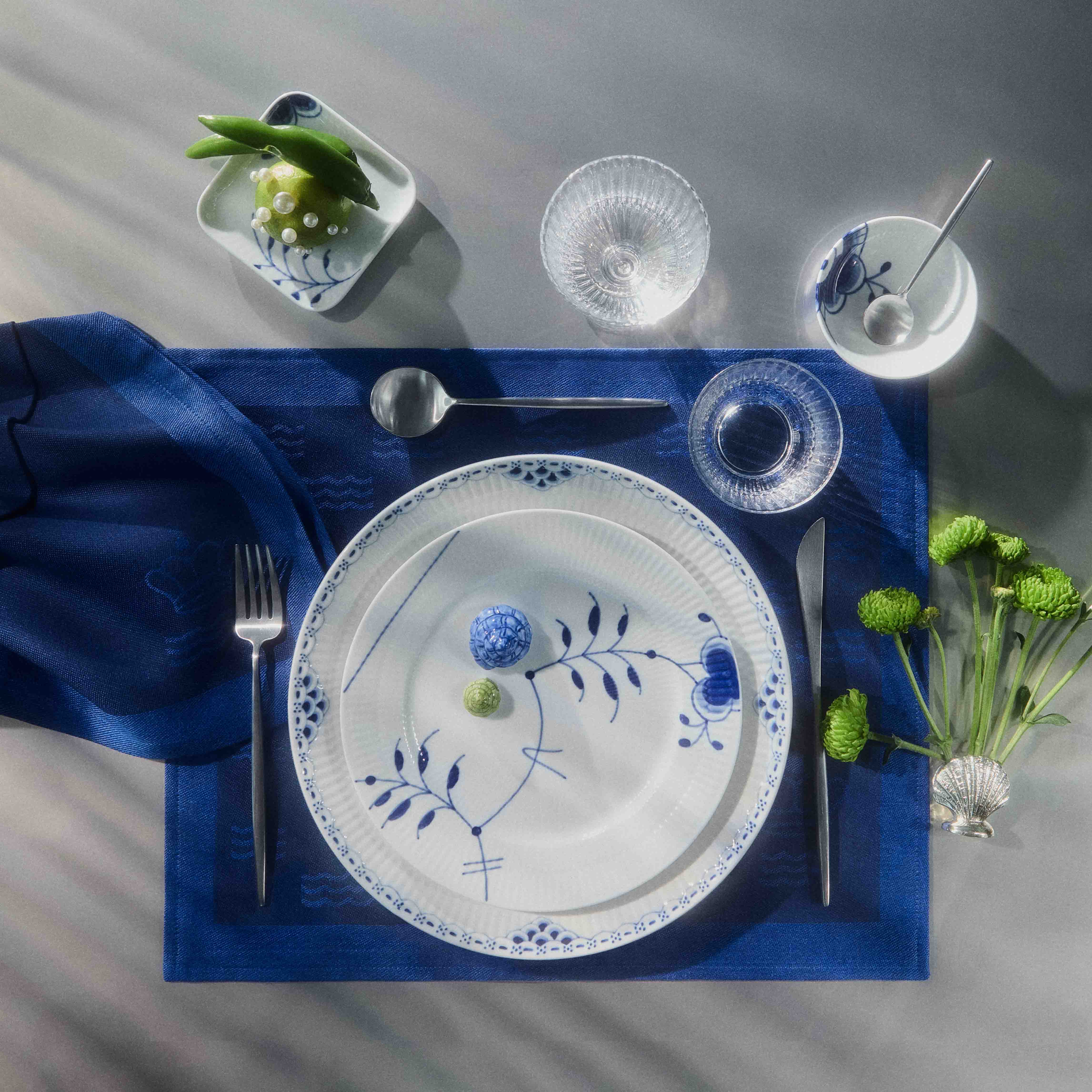 ウェーブ プレイスマット ブルー 2枚セット|ロイヤル コペンハーゲン