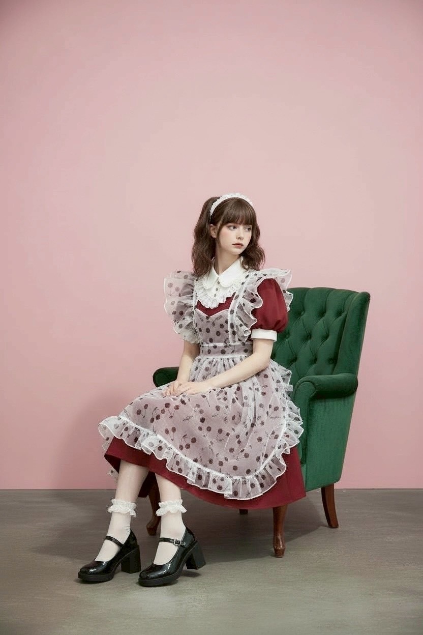 さえら アキアカネ 薔薇のロングエプロン さえら アキアカネ 薔薇の