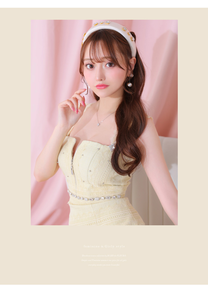 XSサイズあり】肩レース×ウエストビジューフレアミニキャバドレス(fm3425)