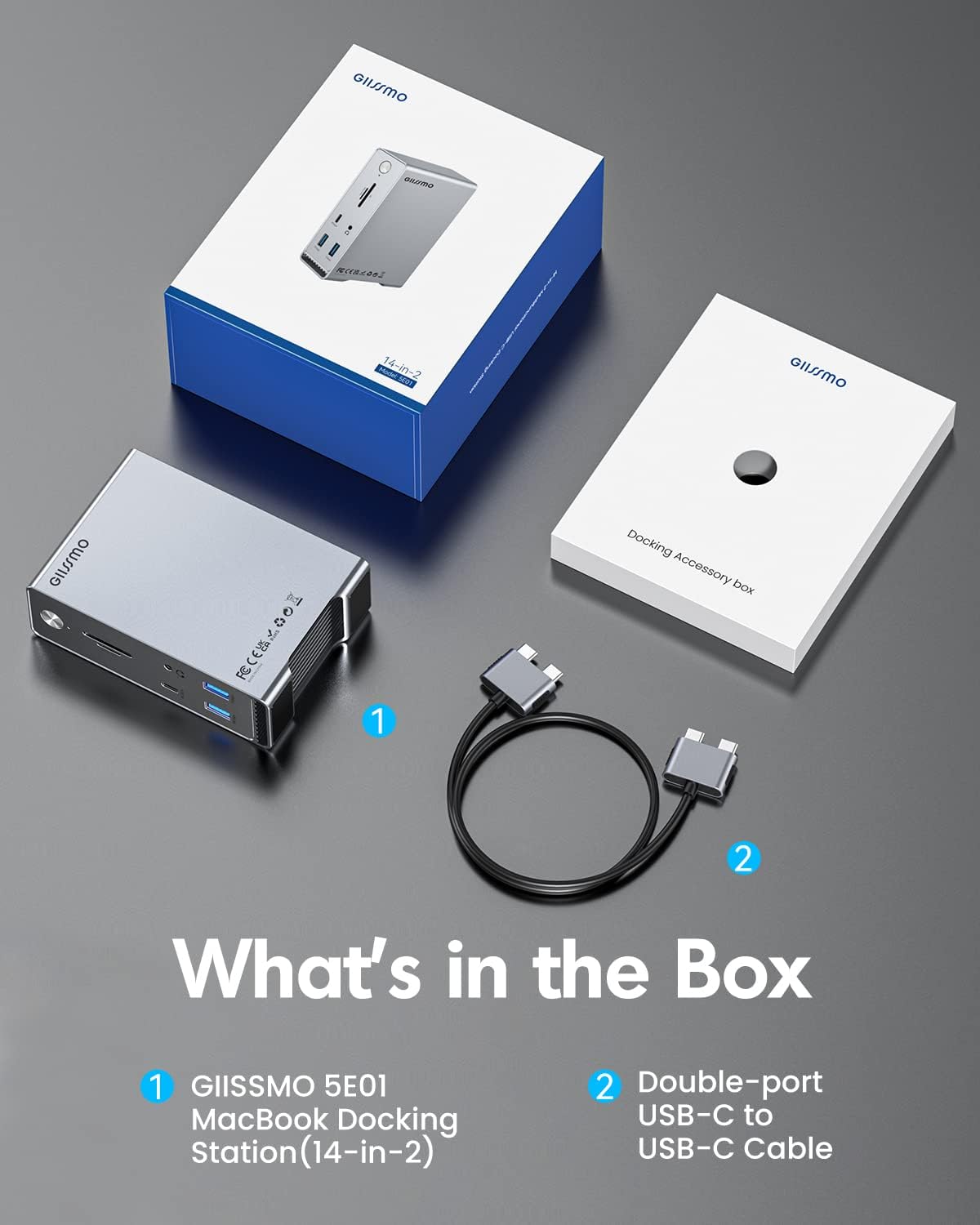 MacBook Pro Docking Station, 14-in-2 Dual USB C Docking Station Dual M