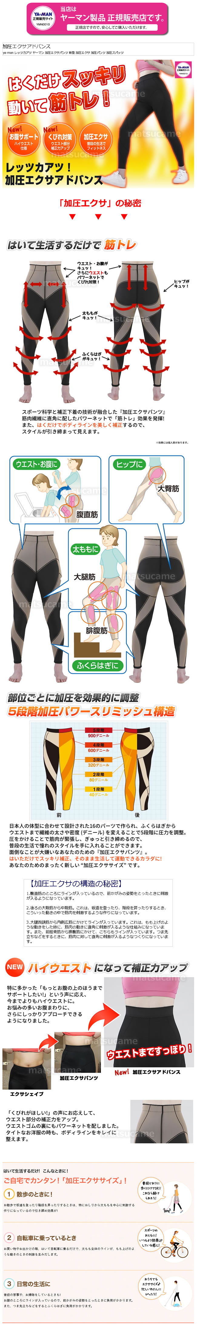 楽天市場】ヤーマン 加圧エクサアドバンス 加圧スパッツ エクサ