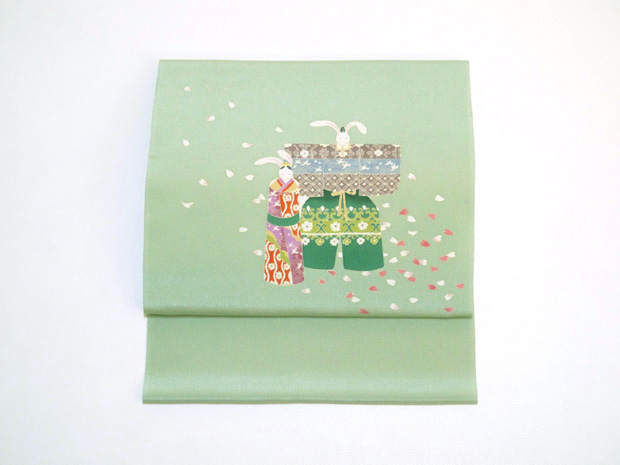 楽天市場】浜ちりめん正絹染帯＜3月用 お雛様＞十日町秀美謹製 九寸