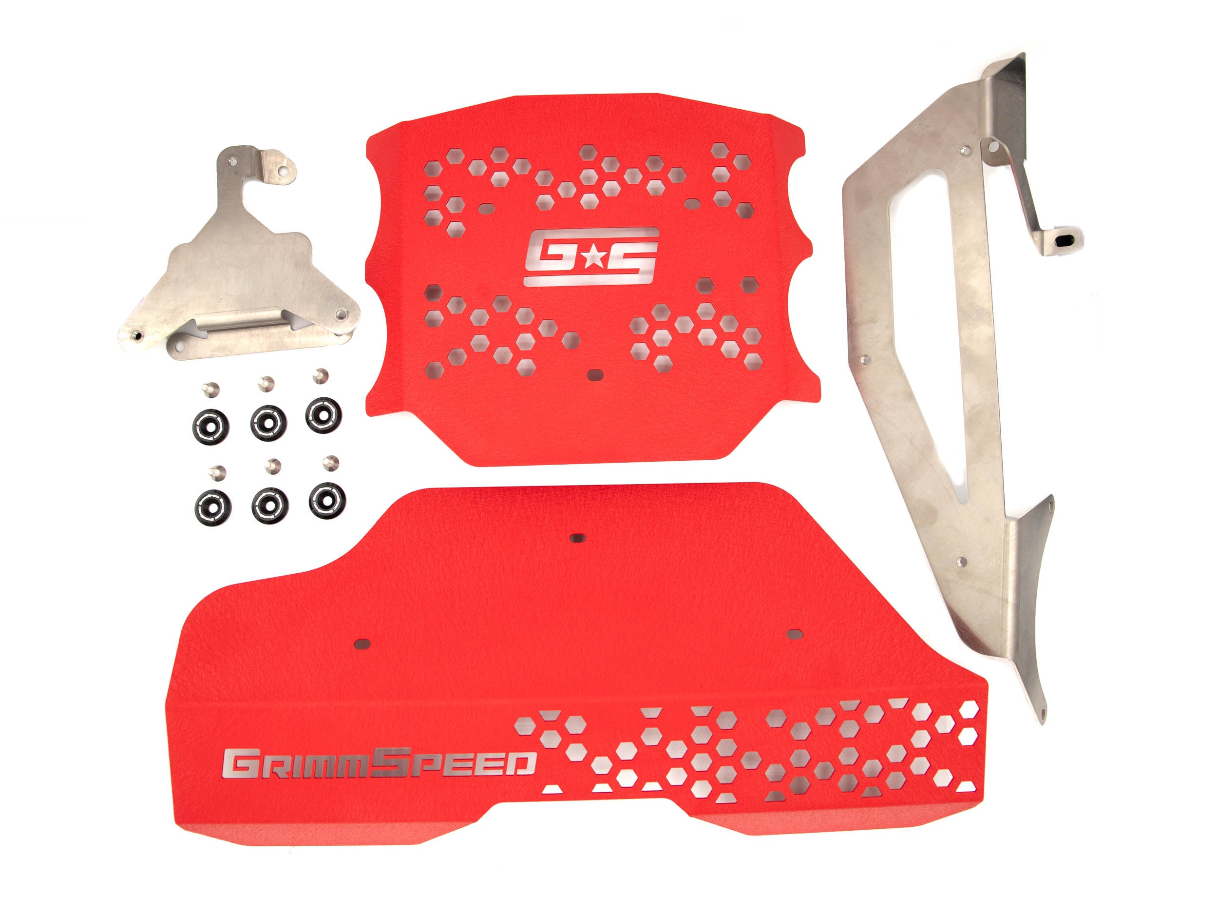 GrimmSpeed 2nd Gen Pulley & Engine Cover Kit (Red) - 2022-2025