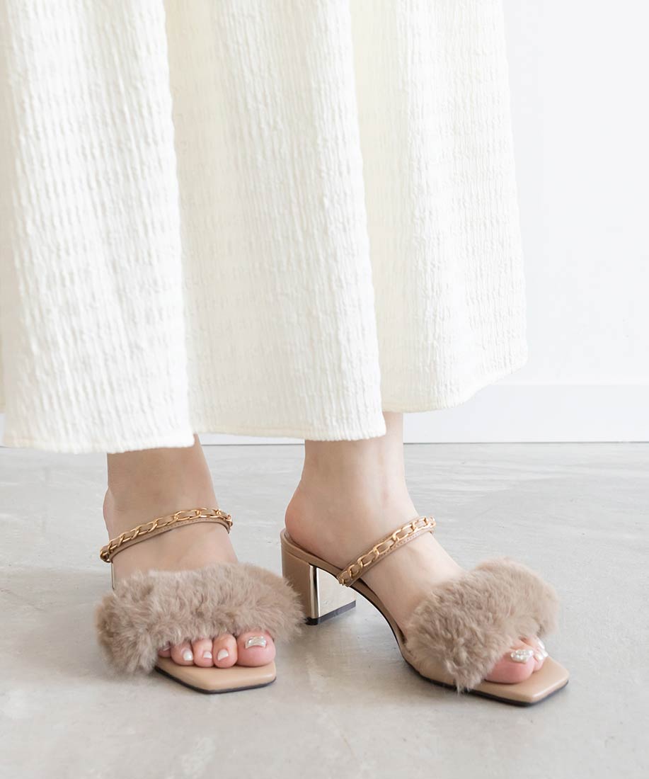 SALE】2WAY ファーベルトミュールサンダルRANDA公式サイト