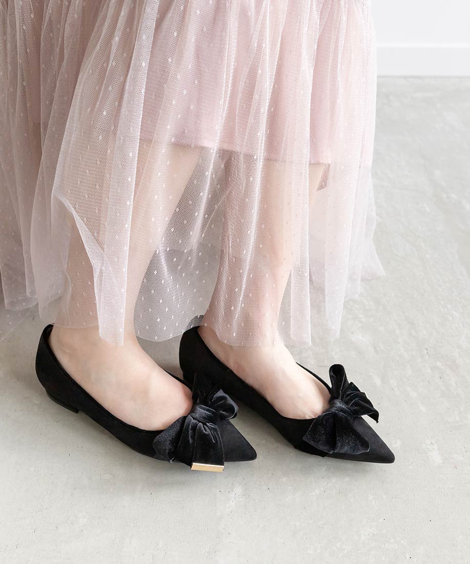SALE】ベロアリボンフラットシューズRANDA公式サイト