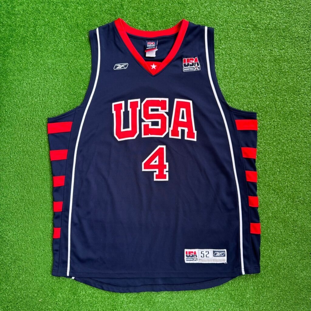 2004 Allen Iverson USA Olympic Reebok Authentic NBA Jersey Size 52