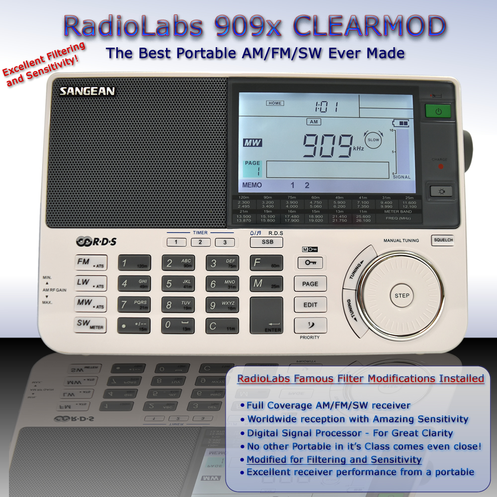 RadioLabs - Sangean 909X ClearMod - AM/FM/SW Receiver - RadioLabs