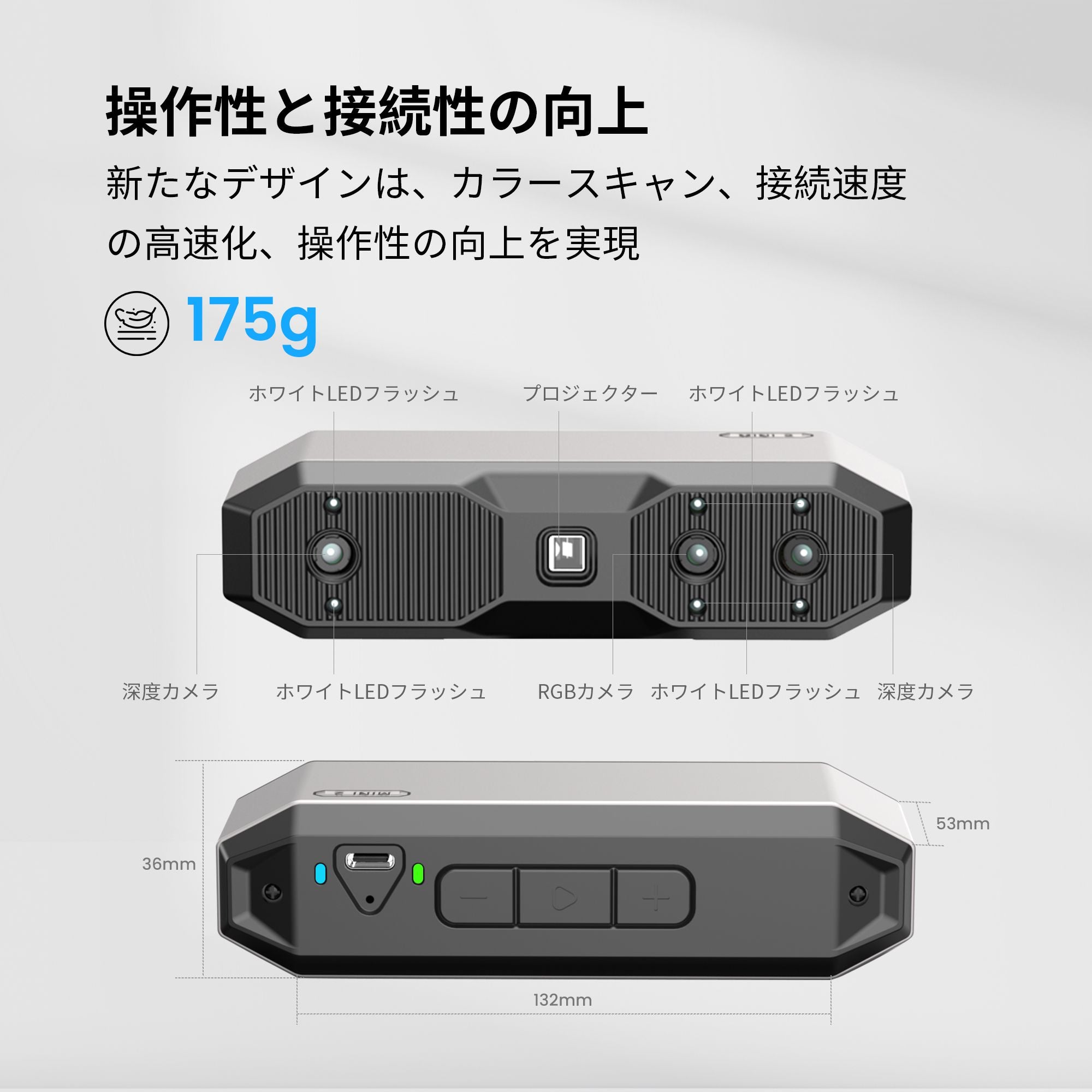 Revopoint MINI 2 3Dスキャナー | 高精度ブルーライト業務用