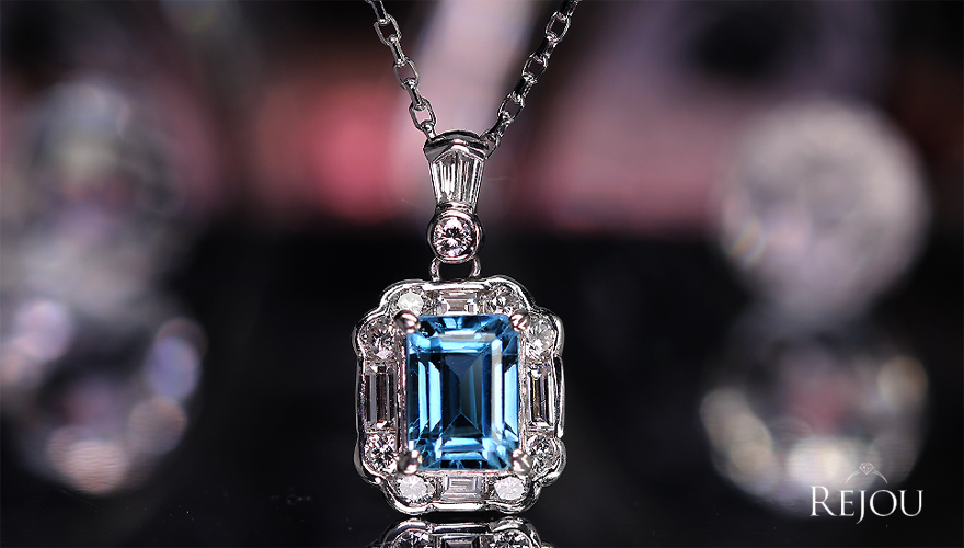 スイスブルートパーズ 1.7ct ダイヤモンド 0.5ct プラチナ ネックレス