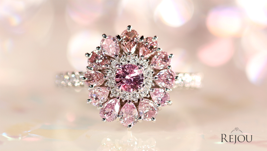 ピンクダイヤモンド 約1ct (主石 0.18ct/FIPP ＆ ピンクダイヤモンド他