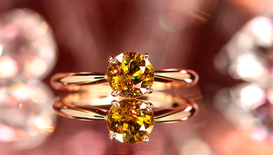 スフェーン 1.2ct ピンクゴールド リング(指輪)【品質保証書/宝石鑑別