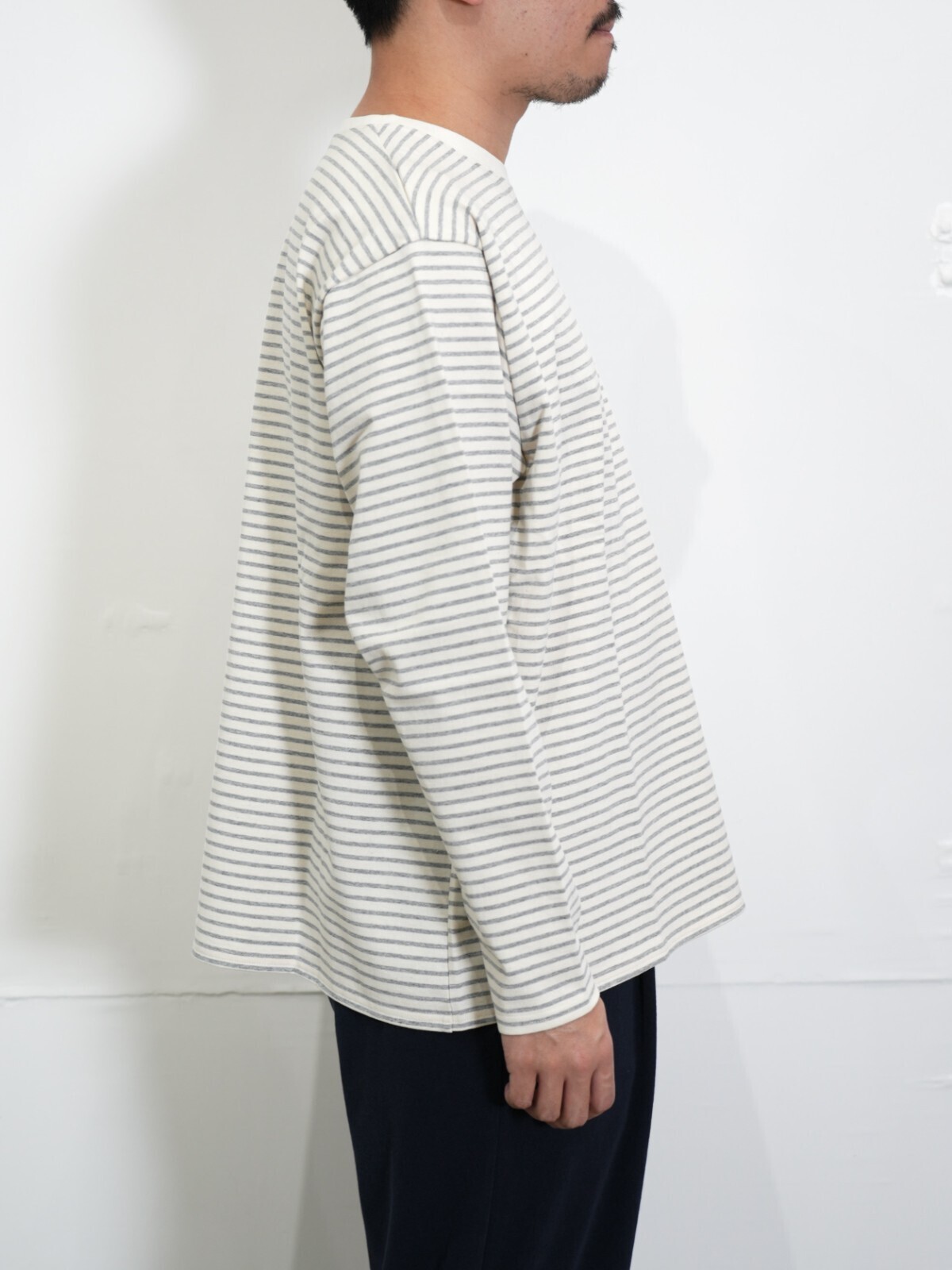 ピュアコットン ボーダーロングTシャツ - フジ レディース & メンズ