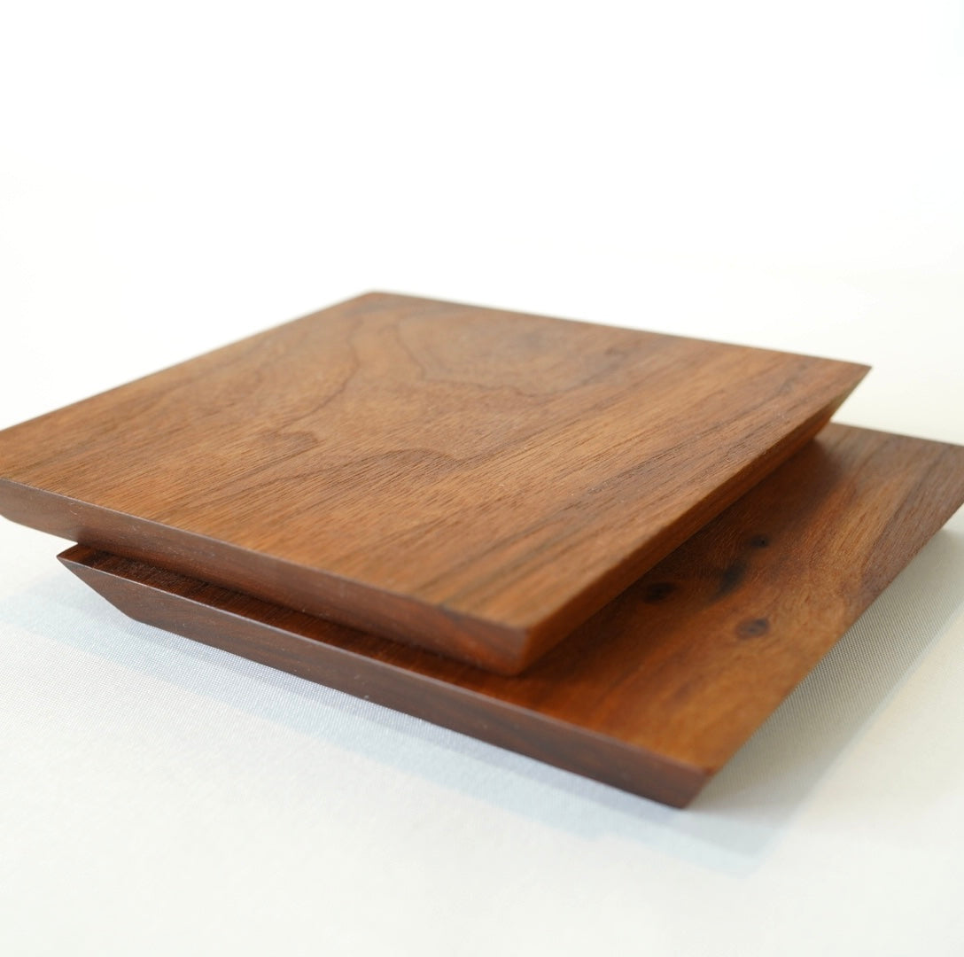 不要になった家具の木材から作った 折敷 【S 2枚セット】お盆 トレイ