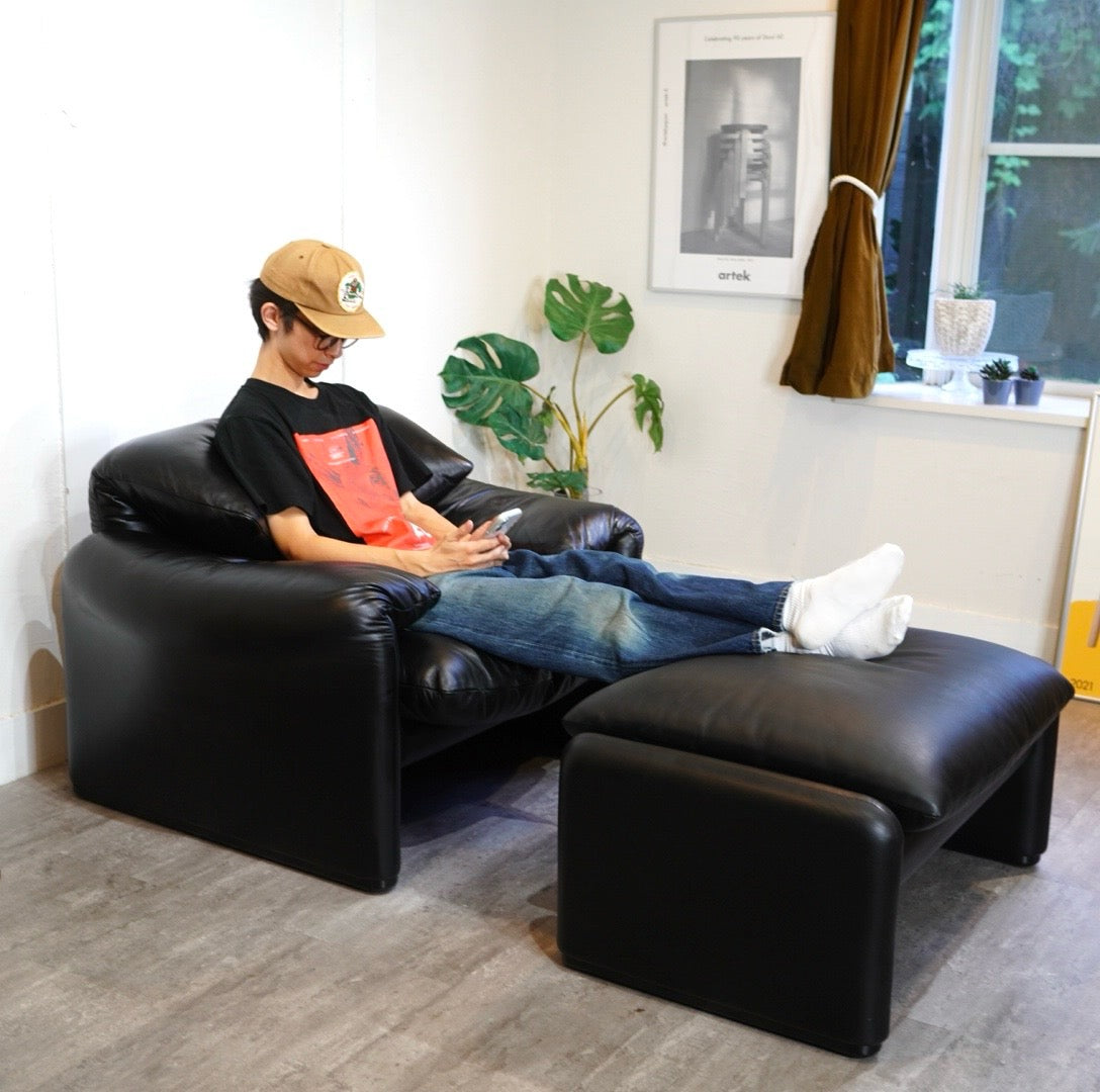 カッシーナ / Cassina 675-OT マラルンガ 本革 1人掛け ソファ ヴィコ
