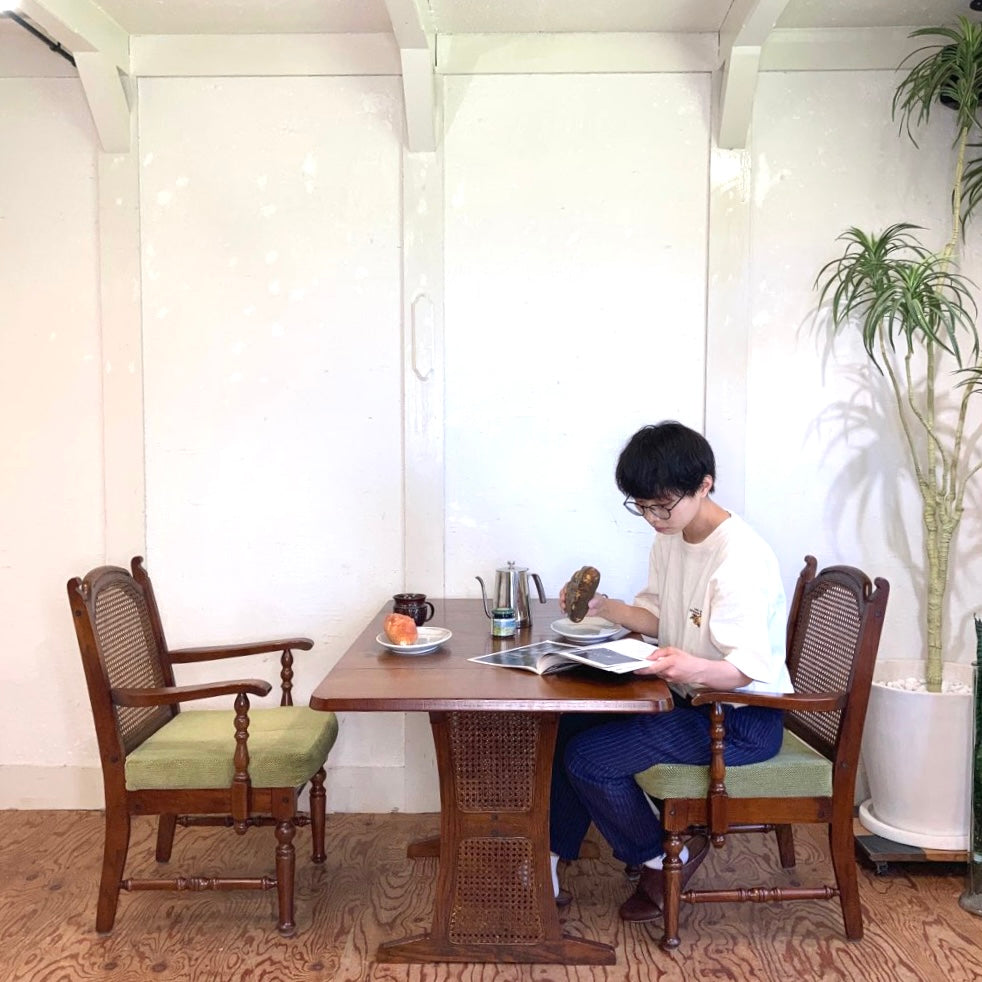 三越ブルージュ カントリーハウス アームチェア ラタン 中古 三越家具