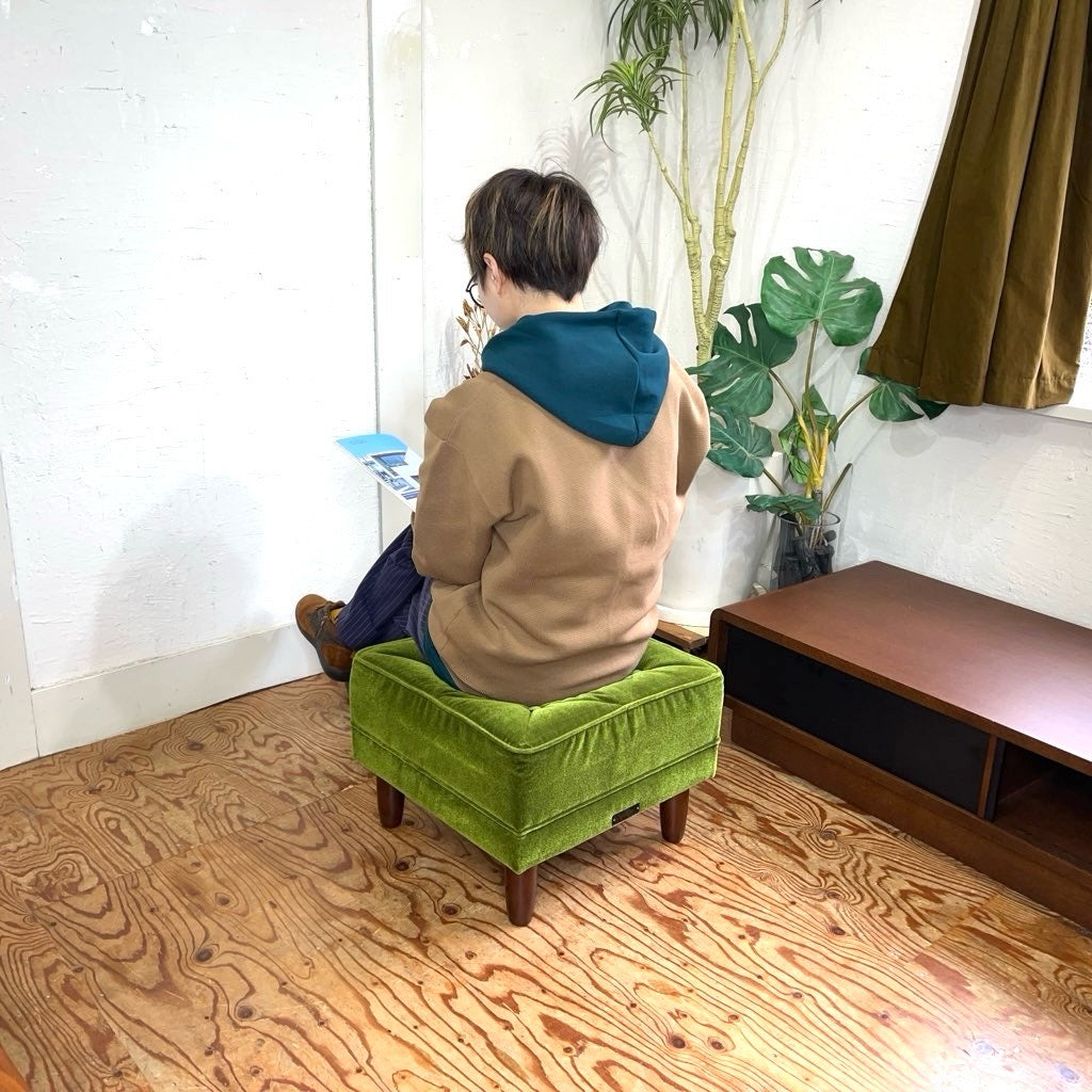 カリモク60 / karimoku60 オットマン モケットグリーン スツール