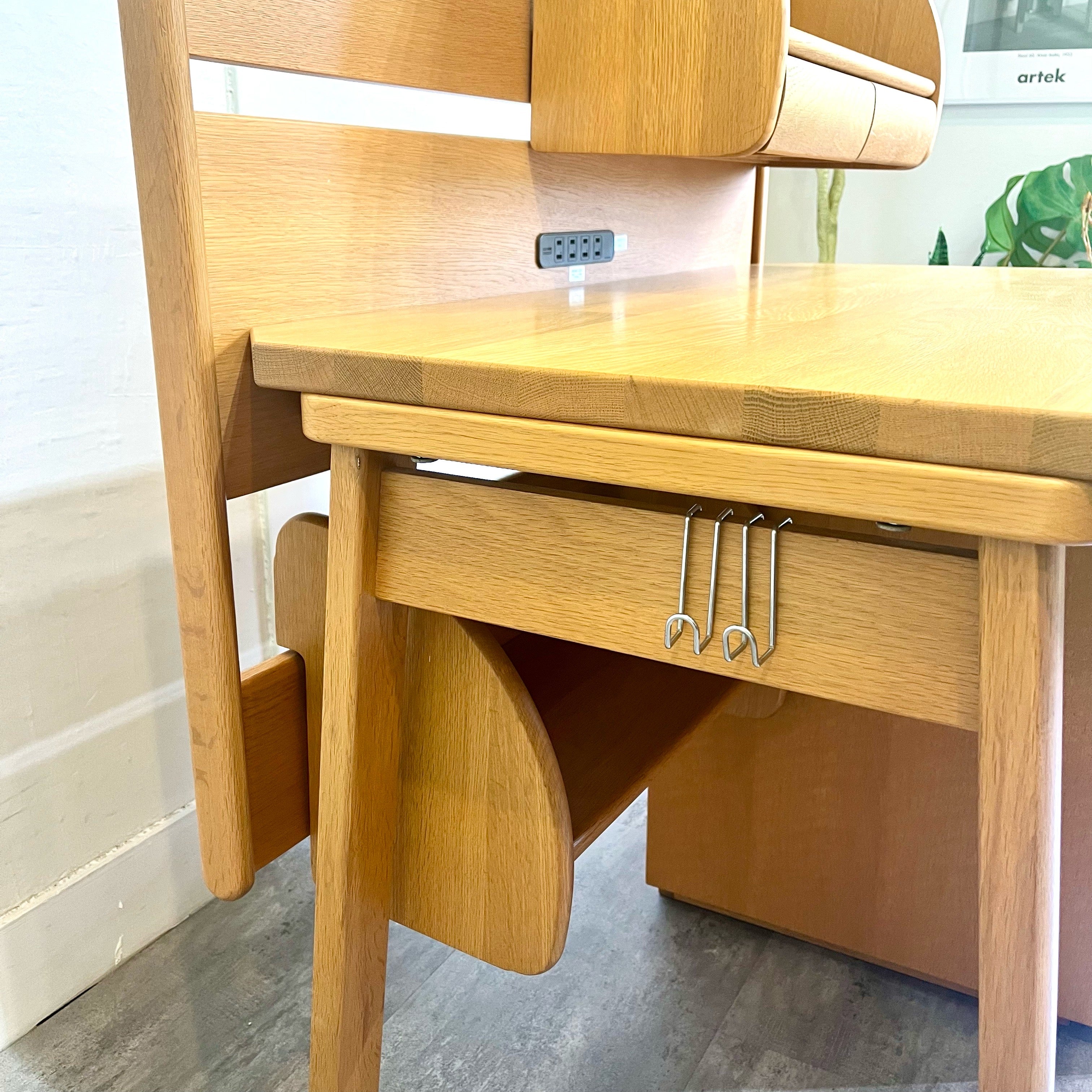 コスガ / KOSUGA 学習机 ナラ材 勉強机 デスク 小学生 組み換え ワゴン付き