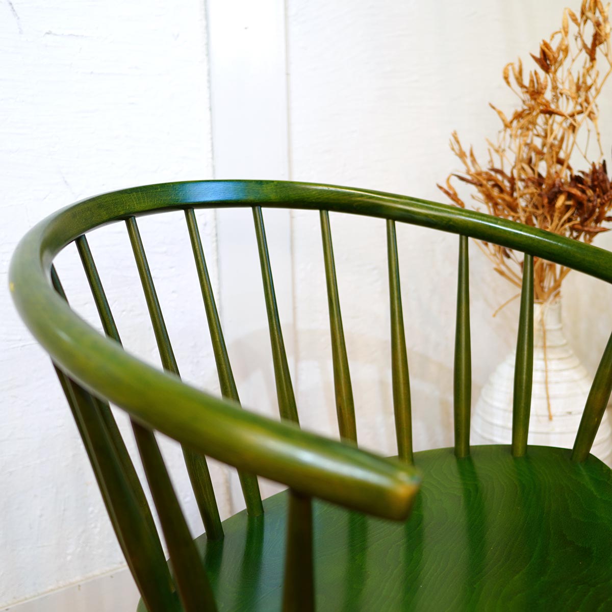 アームチェア グリーン ダイニングチェア チェア スポーク 緑 リーフ