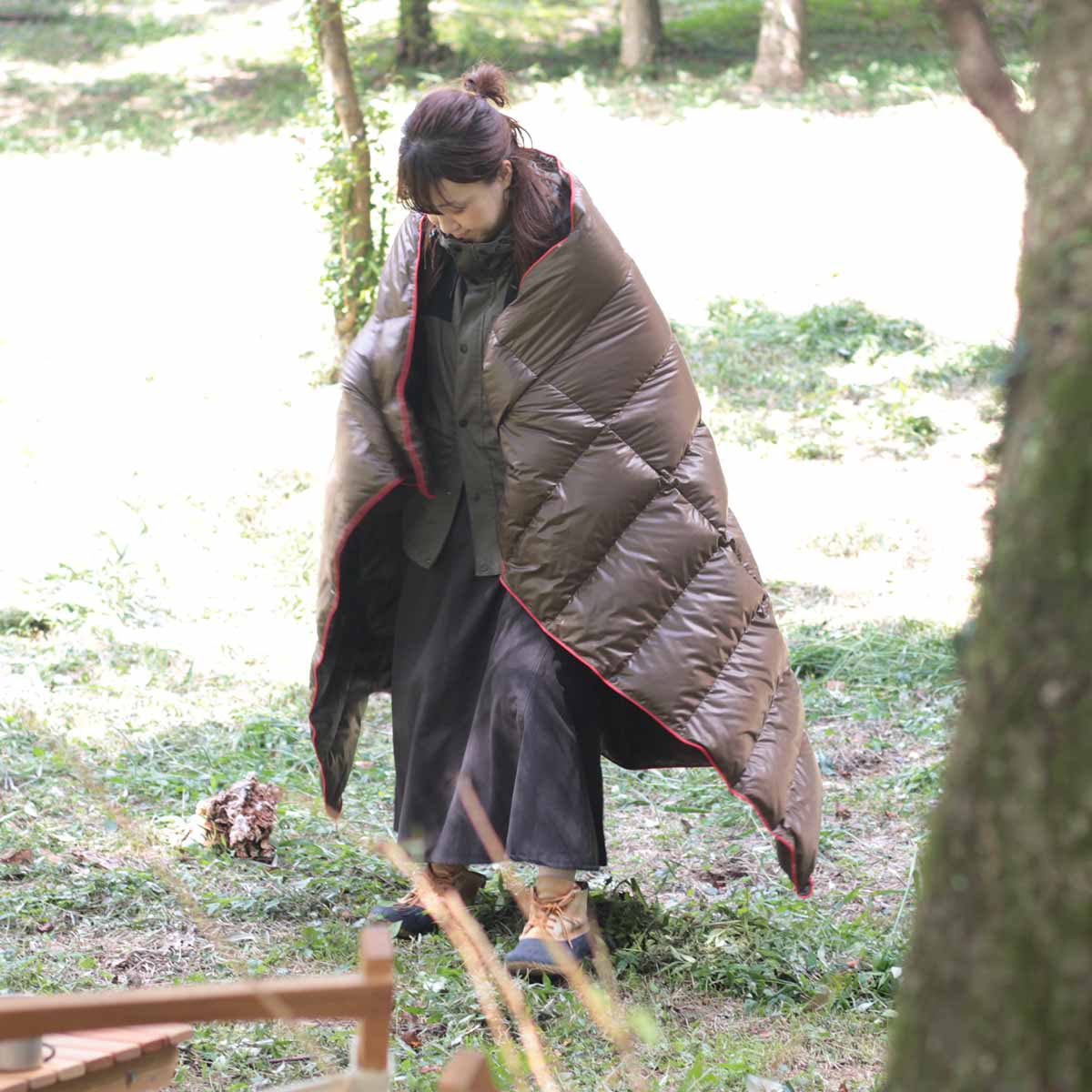 ダウンブランケット アウトドアで使えるダウンブランケット 再生羽毛