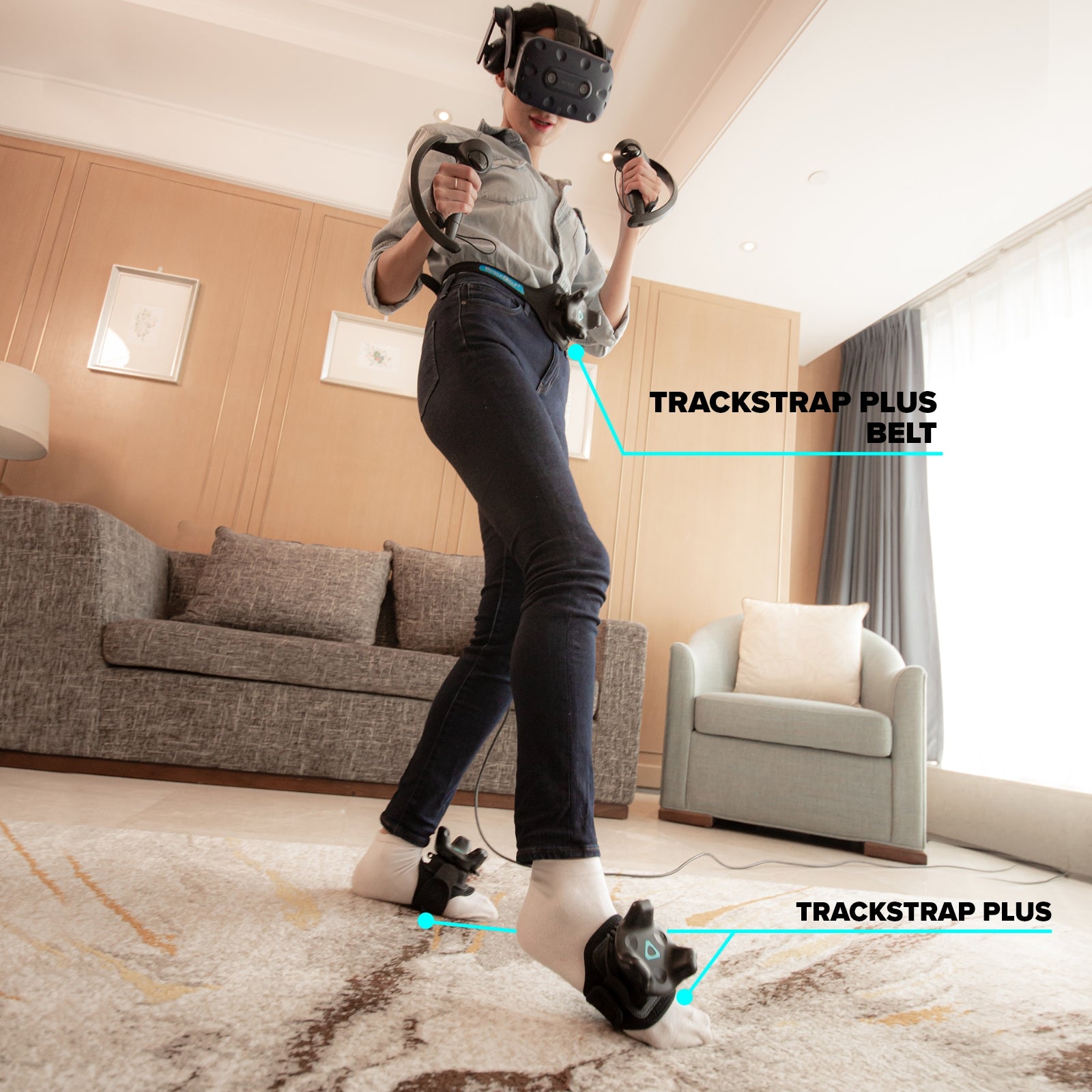 VIVE トラッカー用フルボディ トラッキング TrackStrap Plus |現実を