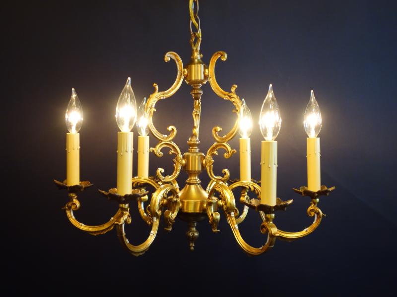 ゴールドシャンデリア フランス製3灯 クラシックスタイル ゴールド