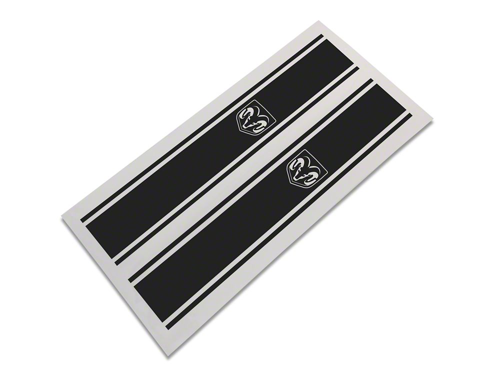 RAM Licensed by RedRock RAM Head Vertical Stripe; Gloss Black (03