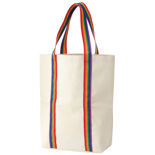 完売】レインボーカラー 縦型トート｜バッグ｜在庫対応ノベルティ（名