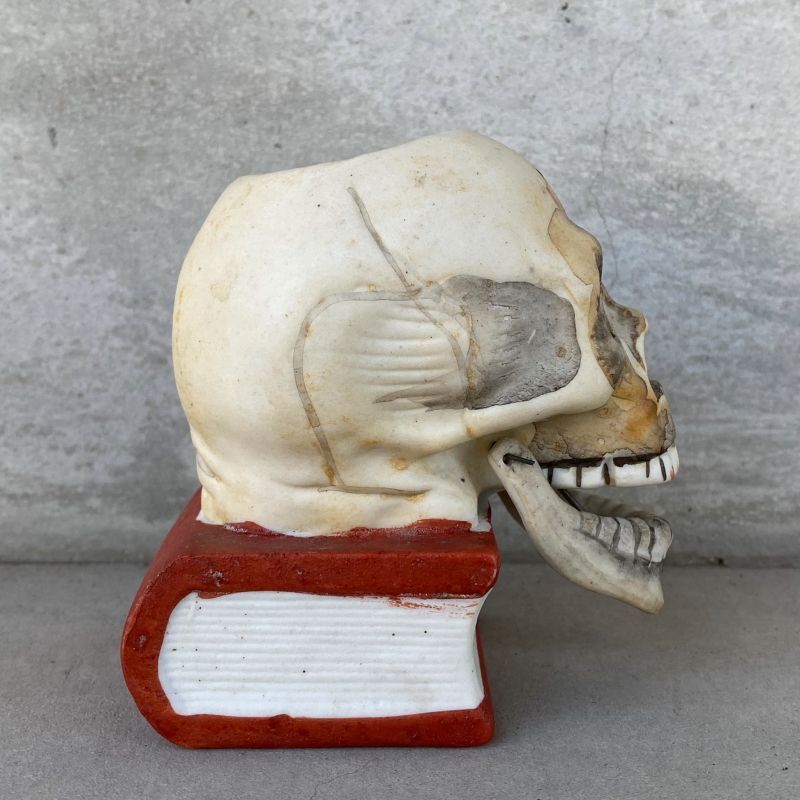 VINTAGE SKULL ON BOOK CANDLE HOLDER ヴィンテージ スカル キャンドル