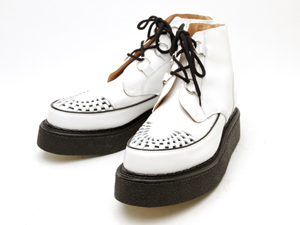 ジョージコックス13327ホワイトレザー ブラックインターレース（No.6