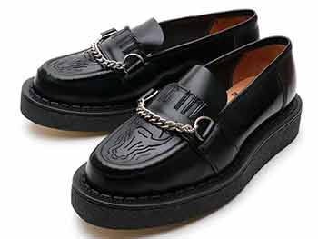 ジョージコックス Katie別注 buxton chain rubber sole ブラックレザー