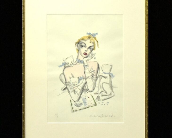 金子國義 リトグラフ 少女像 ｜骨董品買取 緑和堂