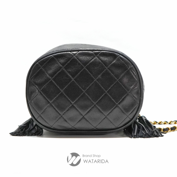 シャネル バッグ マトラッセ 巾着 フリンジ チェーンショルダー