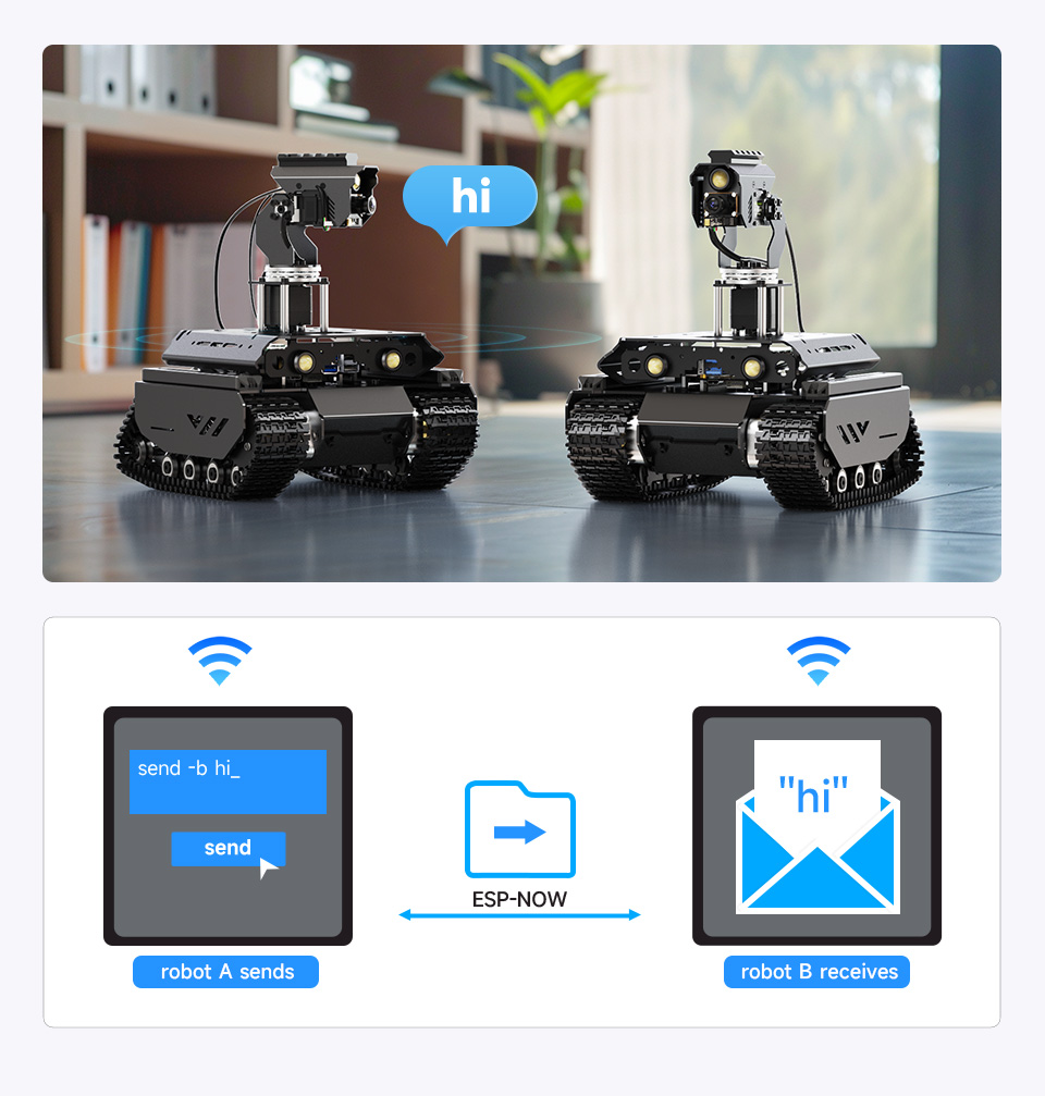 UGV Beast Open-source Off-Road Tracked AI Robot, Dual controllers