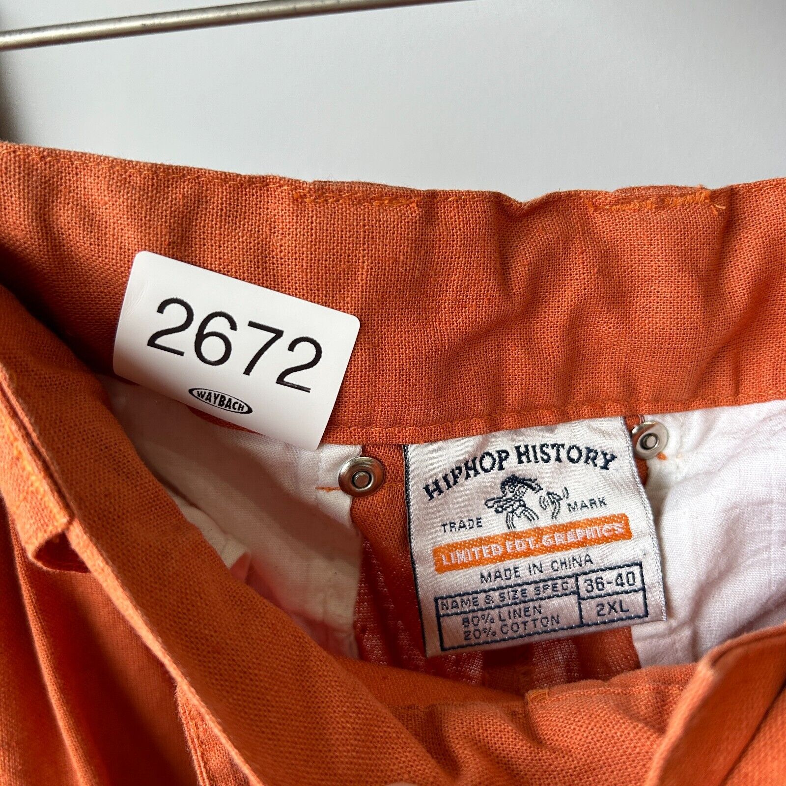 VINTAGE 90s | Platinum Hip Hop History Linen Baggy Shorts sz W36