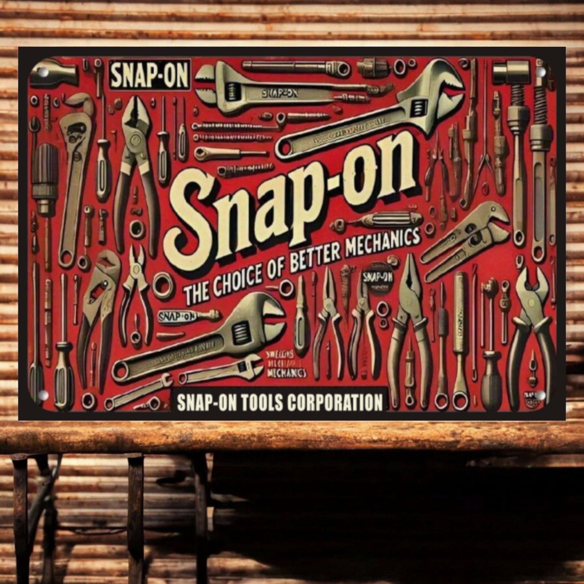 Rustic Snap-On Garage Sign “The Choice of Better Mechanics